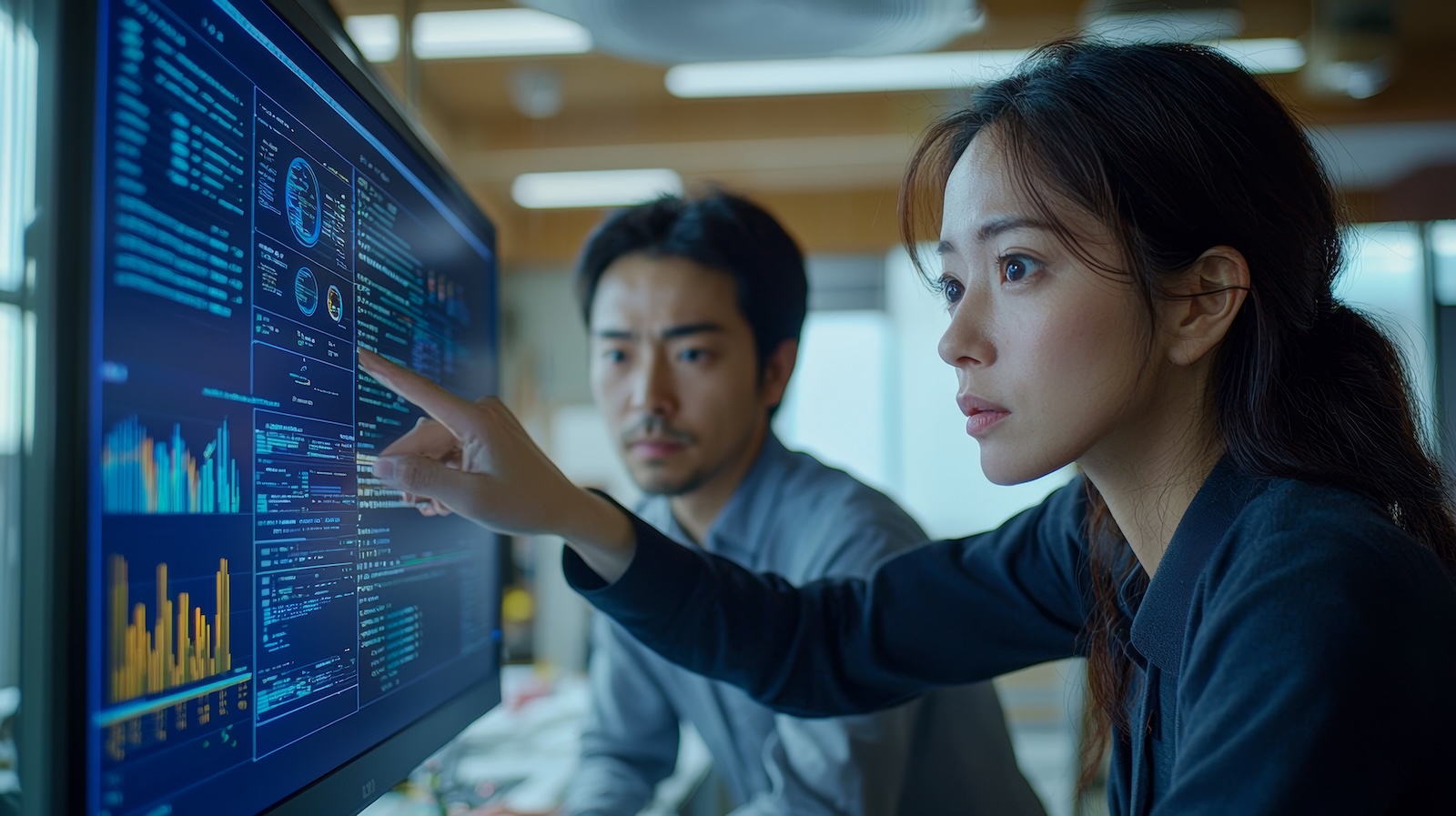 システムの状態を確認するエンジニア※イメージ写真：Adobe Stock素材を使用
